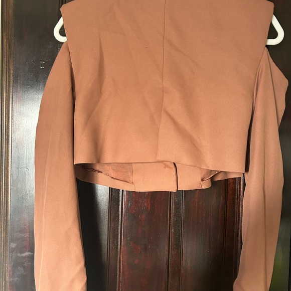 For Love & Lemons Alysa Crop Blazer in Brown - Picture 3 of 3